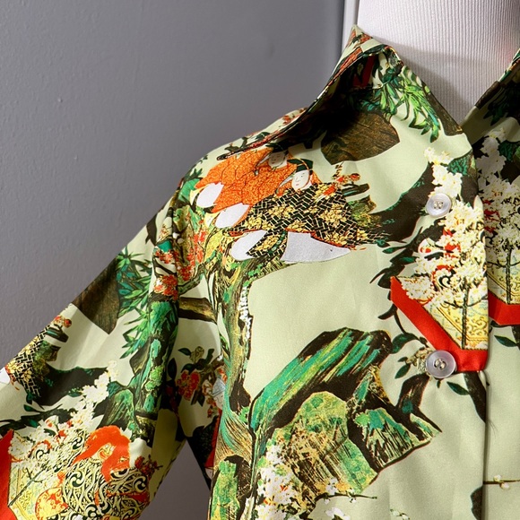 Vintage Floral Print Button-Up Shirt - Picture 8 of 8
